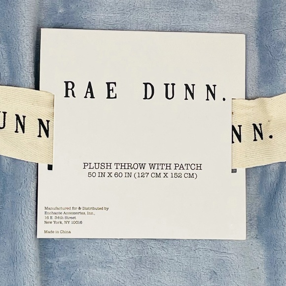 Rae Dunn My Happy Place Throw Blanket, Blue, 50x60 - Picture 3 of 8